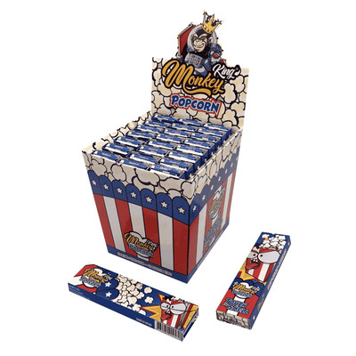 Monkey King Papers Smellpack King Size Slim +Tips | Popcorn | Display (24 x 32)