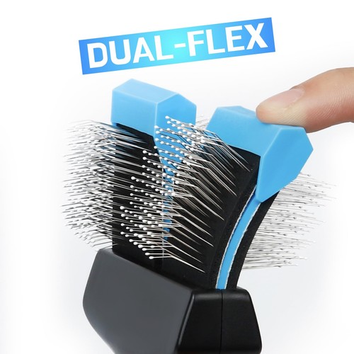 Dual Flex Slicker Brush Dog Brush, Gentle Grooming Tool for Sensitive Dogs & ... - Picture 4 of 9