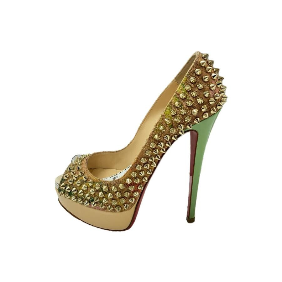 Christian Louboutin ベージュ ストーン付き シューズ Christian Louboutin Pumps Heel Studs Leather Beige EU36/US6