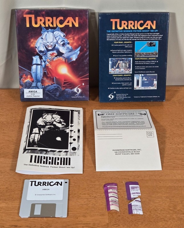 Turrican Innerprise Software Commodore Amiga Big Box Game Complete CIB 3.5" 1990