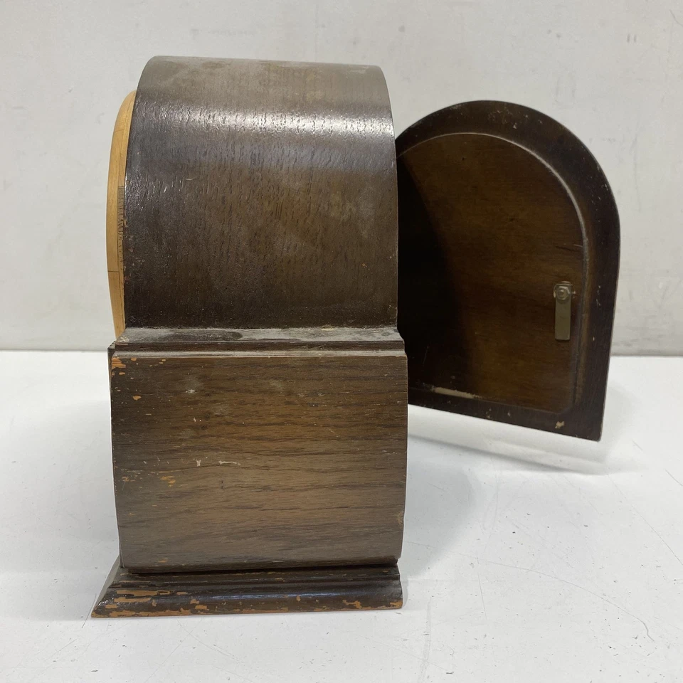 Antiguo reloj de sobremesa Art Deco marrón (piezas o reparación) Foto 4 de 4