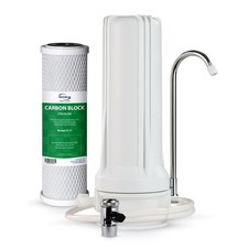 Tall White Portable Water Filter System Easy Install NSF Certified Kitchen Tap