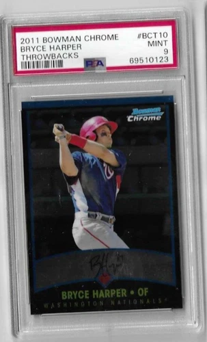 2012, BOWMAN CHROME, BRYCE HARPER, ROOKIE CARD # BCT  10, PSA 90