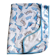 BUNDLES DINOSAUR Baby Place Blanket Boy Cozy Soft Fuzzy Receiving Lovey 30x40"