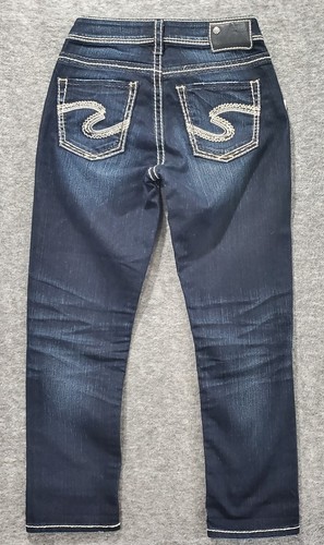 Silver Jeans Womens 24 Suki High Capri Dark Blue Wash Denim - Bild 12 von 15