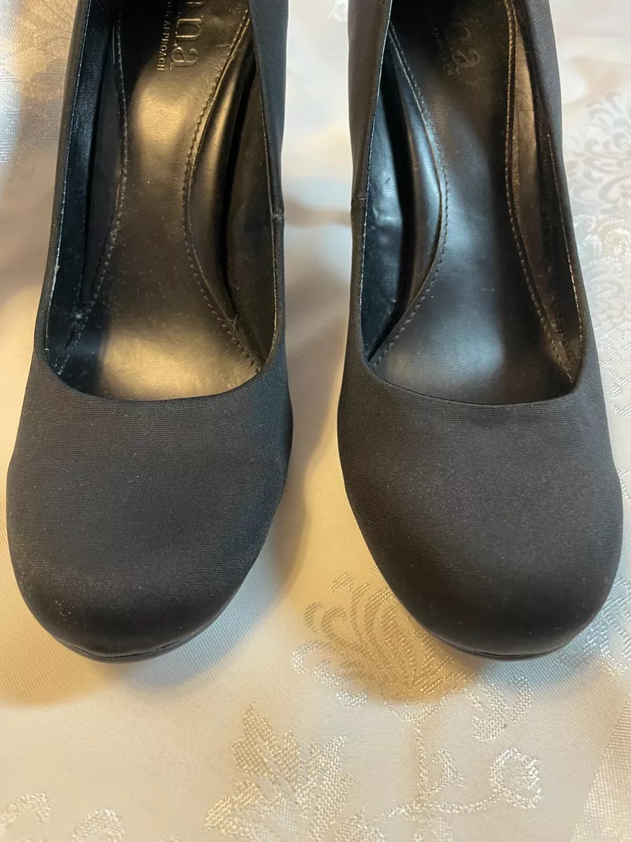 A.N.A. Black Fabric High Heels Women s Shoes Size 9 1 2 M Shoes by