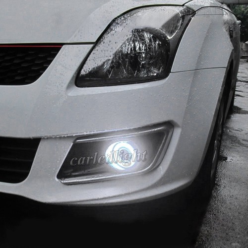 2x 3.5inch Round LED Driving Projector Fog Light with White Angel Eyes Halo Ring - Picture 8 of 9