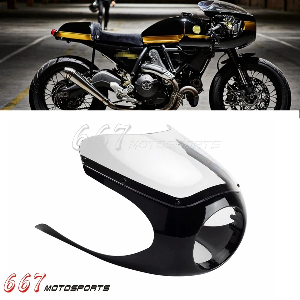 For Honda BMW Thruxton Yamaha XS XSR Suzuki Cafe Racer Headlight Fairing 6-1/4" Foto 2 de 4