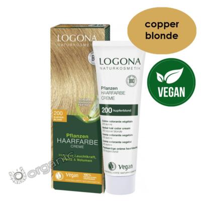 Logona Bio Natürliche Kräuterhaarfarbe Creme 200 Kupferblond 150ml