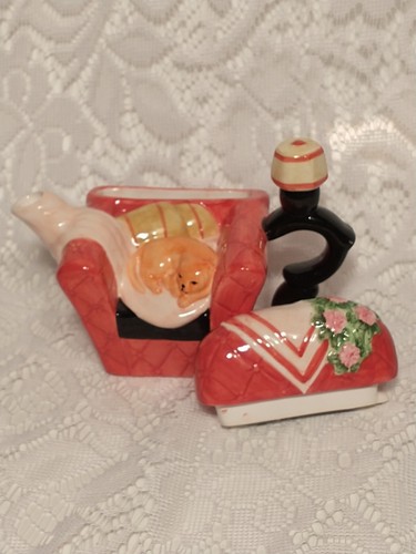 Houston Harvest Gift Products Ceramic Teapot Shabby Rose Cat Sofa tblak1 WAHM - Picture 2 of 12