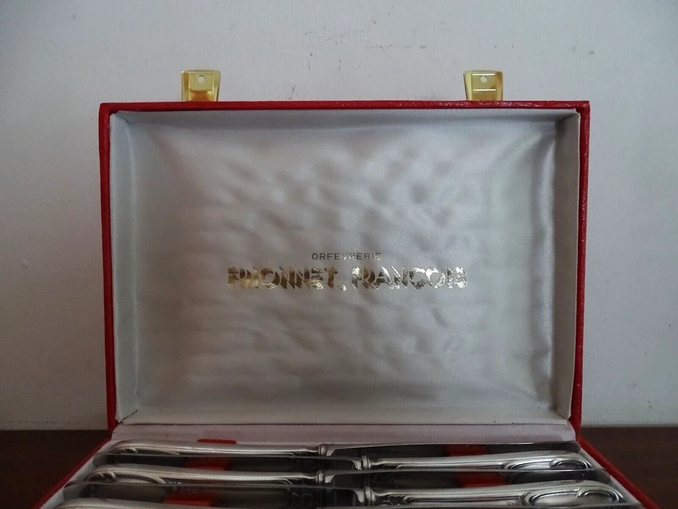 12 couteaux à fromage métal argenté FRANCOIS FRIONNET Louis XV - 21,5 cm - Photo 3/4