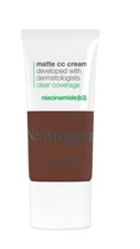 Neutrogena Clear Coverage Flawless Matte CC Cream, Sienna, 1 oz