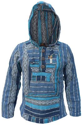 Hippie Boho Retro Gheri Emo Mehrfarbig Baja Hoodies Pullover Nepalesisch Pulli