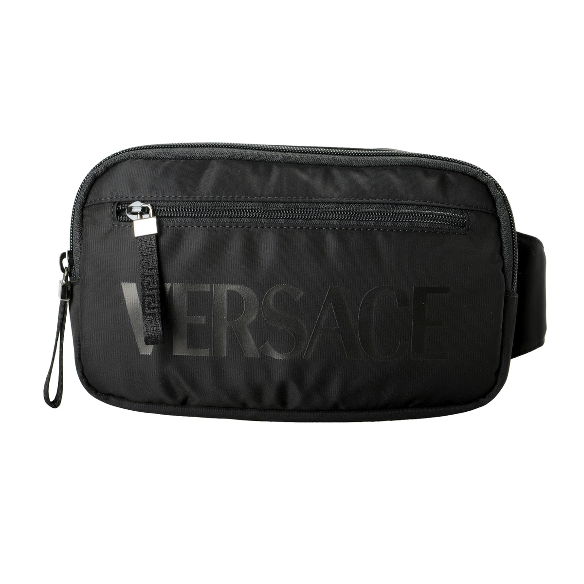 Versace Black Leather V Greca Signature Belt Bag Versace