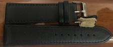 22 mm Genuine Nappa Leather Watch Strap Top Quality Black Thin  Supple