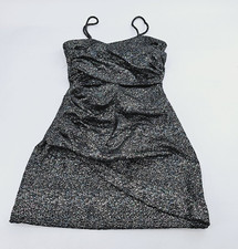 ZARA Sparkly Mini Dress Women's Size S NWOT Black Festive Season