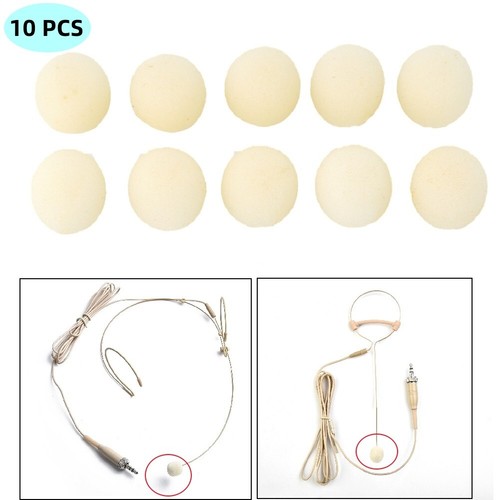 10 pz Copriparabrezza in schiuma microfono per cuffie da gioco microfono indossato beige - Foto 2 di 16