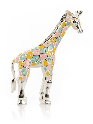 Colorful Giraffe Trinket Box Hand made  by Keren Kopal with  Austrian Crystals