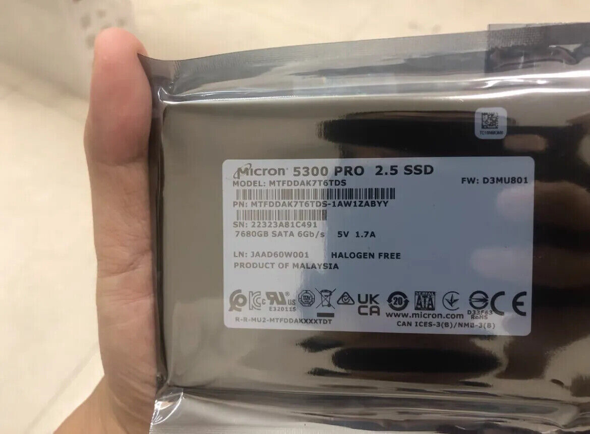 Micron MTFDDAK7T6TDS-1AW1ZABYY 5300 Pro Series 7.68TB 2.5