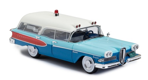Nuovo ESVAL 1958 Edsel Corsair Ambulanza Memphian Carrozzeria Blu, Rosso e Bianco 1/43 - Foto 3 di 9