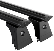 Schwarz Dachträger Dyn Stangen M102B 120cm (Paar) für Skoda Fabia Mk I 2001-2008
