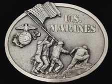 Iwo Jima Flag Raising United States Marines Vintage Belt Buckle