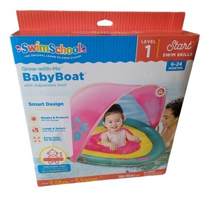 Swim School Grow with Me Baby Boat Float New in Box Ages 6-24 Months