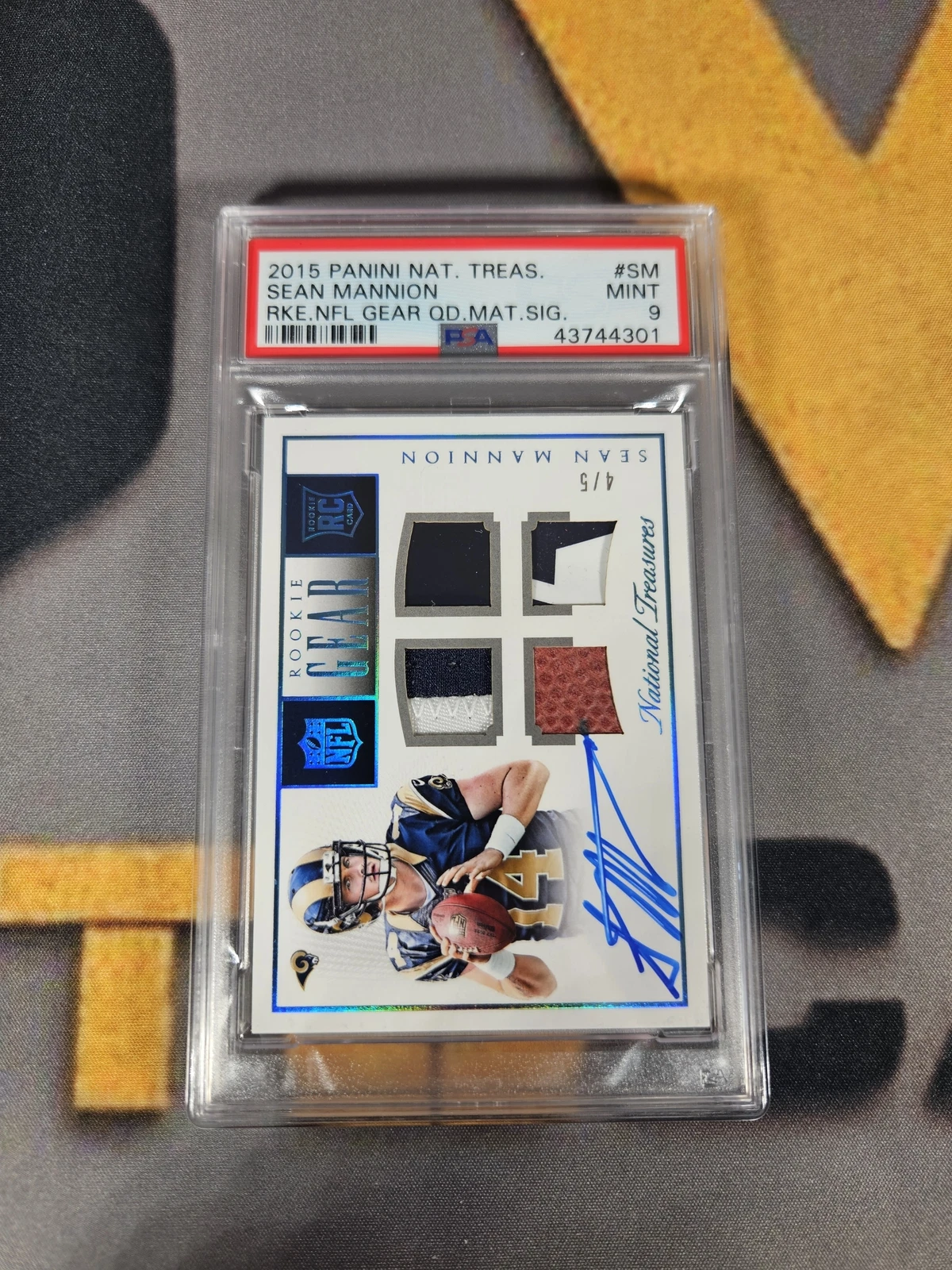 Sean Mannion Panini National Treasures Rookie NFL Gear Quad Materials Signatures #SM Base