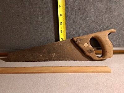 Antique 14in Hand Saw Wood Saw Tool #2215Corner