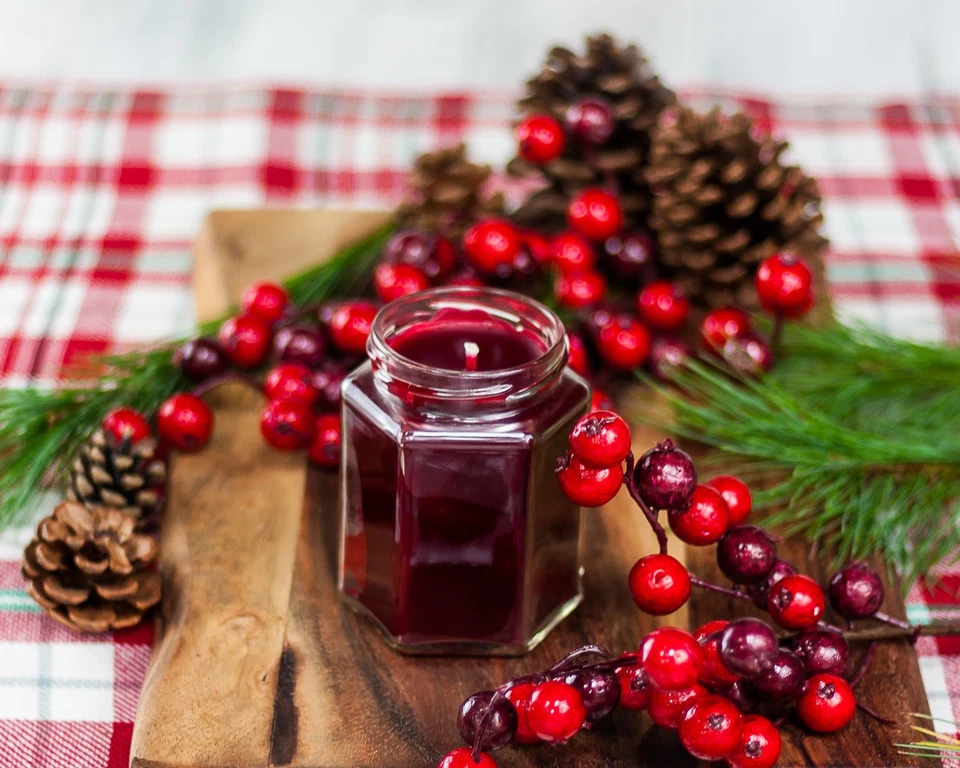 Cranberry Scented 100 Percent  Beeswax Jar Candle, 12 oz  - Image 4 of 4