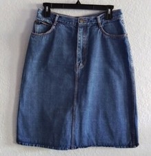 Vintage PS Gitano Denim A-line Skirt Women's Size 12 Jean Blue Retro