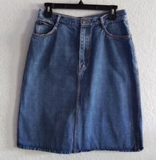 Vintage PS Gitano Denim A-line Skirt Women's Size 12 Jean Blue Retro 