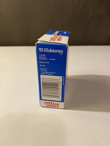 NOWY ZAPIECZĘTOWANY 10 Office Depot 2HD IBM Sformatowane dyskietki 3,5" Dyskietki 1,44 MB - Zdjęcie 6 z 10