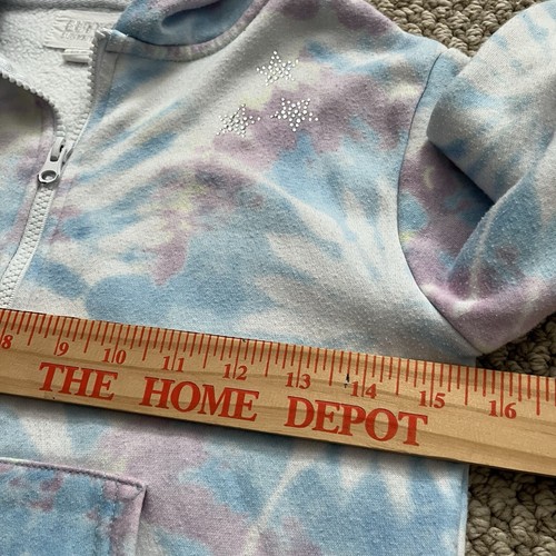 Butter Super Soft Girls Fleece Hoodie - Multi Tie Dye - Small 7 / 8 - Picture 9 of 9