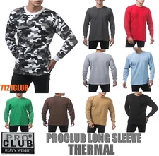 PRO CLUB THERMAL T SHIRTS PROCLUB MEN HEAVYWEIGHT LONG SLEEVE SHIRT BIG AND TALL