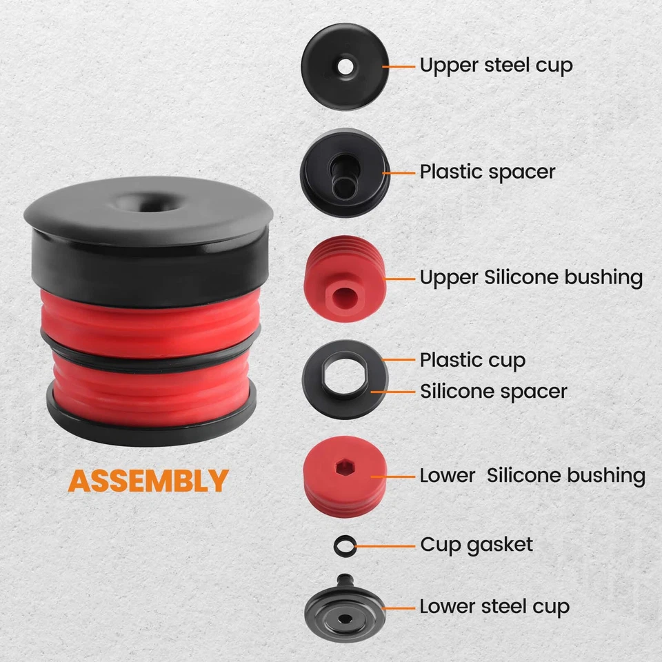 Silicone Body Mount Bushings Kit Fit Ford Super Duty F-250/F-350 Crew Cab 08-16 - Image 4 of 4