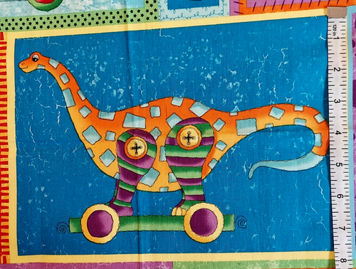 Dinos on Parade Blocks Fabric Panel plus 2 yards of Border Fabric by Clothworks - Picture 12 of 22
