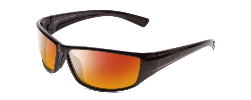 Gafas de sol polarizadas envolventes unisex Coyote P-44 negro brillante 66 mm ELIGE EL COLOR DE LA LENTE Foto 4 de 4