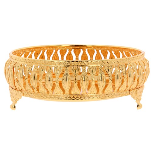 Round Serving Tray Metal Large Small Plate Food Platter Drinks Paandan Tray - Picture 35 of 57
