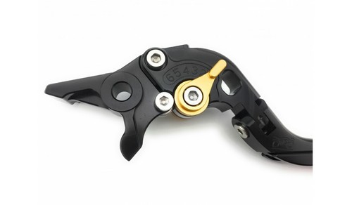 Paire Leviers Repliables Flip Up Noir Or SUZUKI GSX-R 1100 GSXR GU74 1987-1988 - Picture 5 of 9