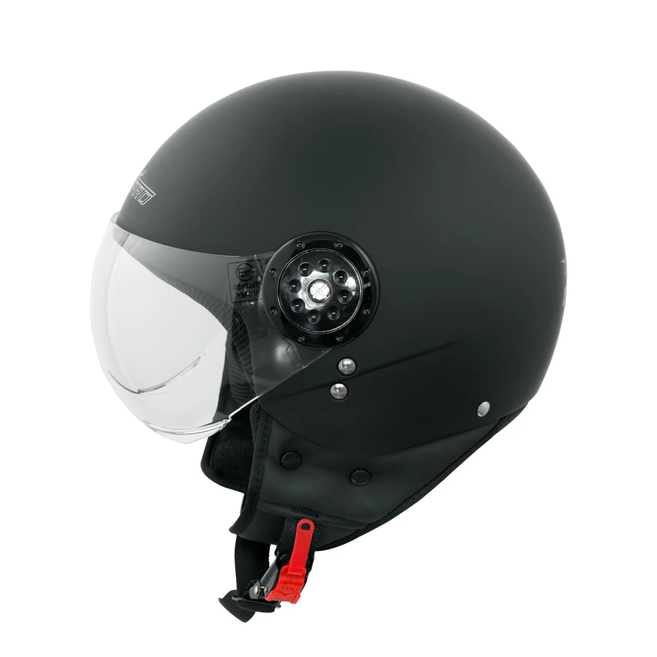 Scooter Moto Casco Jet Demi Omologato ECE 22-06 Visiera Avio Nero Opaco - Immagine 3 di 3