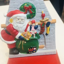 Enesco Christmas Holiday Santa Fireplace Toys Stocking Hanger Heavy Cast Iron 