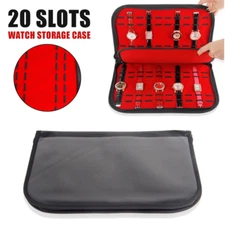 20 Slots Zipper Watch Storage Case Display Jewelry Holder Accessory NEW