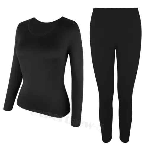 Damen Weiche Thermo Unterwäsche Unterwäsche Set Long Johns Top & Bottom Base Layer - Bild 17 von 24