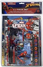 Marvel Spiderman 11 pcs Stationery Set, Spider-Man School Supplies for Kids