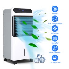 Tall Air Conditioner Humidifier LED Display 12hr Timer Air Cooler Or Heater Mode