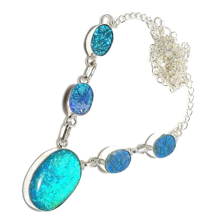 Australian Triplet Opal Gemstone 925 Sterling Silver Handmade Jewelry Necklace - Image 2 of 4