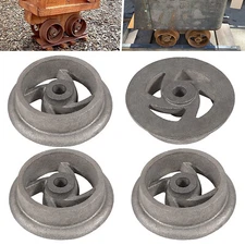 4PC Mining Ore Car Small Track Mine Cart Wheel Cast Iron 7 1/4 Diameter For LG
