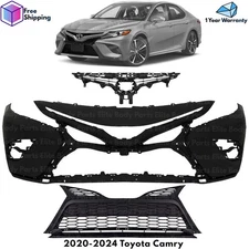 Front Bumper Cover & Grille Assembly Kit For 2020-2024 Toyota Camry