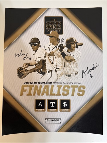 2025 golden spikes award Signed Wehiwa Aloy Liam Doyle Alex Lodise Auto 8x10